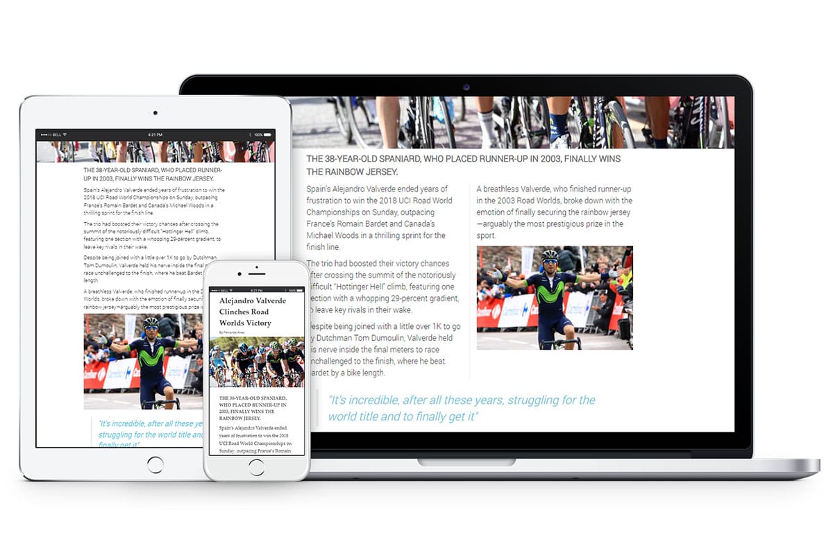 Canvasflow publisher output in multiple devices
